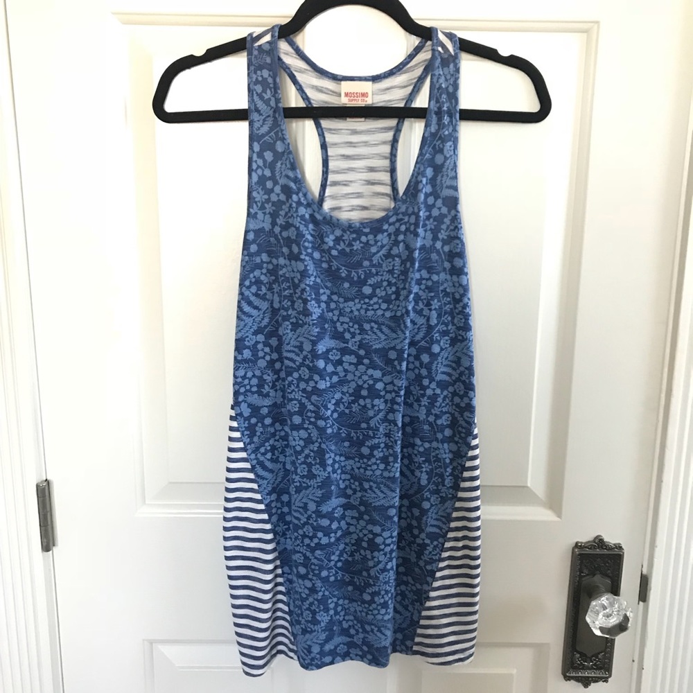 Mossimo Floral and Stripes Racerback Tank